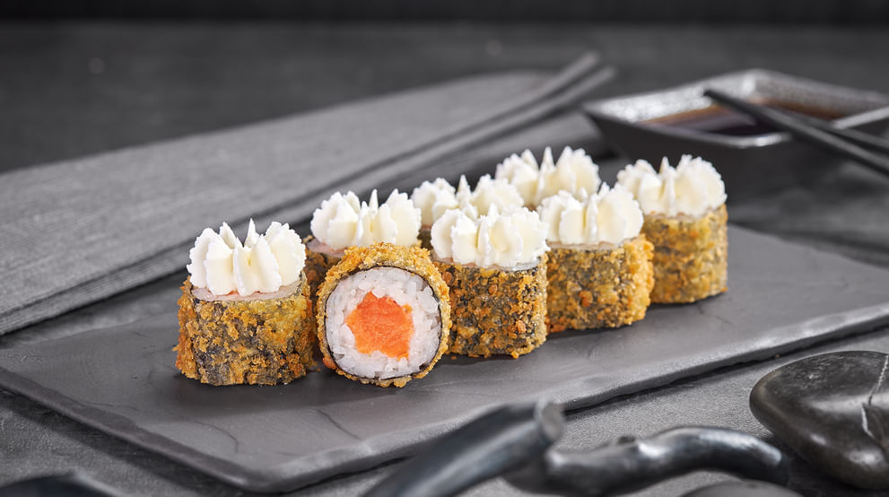 Блюдо Лосось темпура меню Суши Мастер Лосось темпура меню Суши Мастер