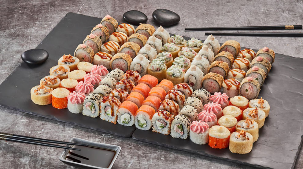 Блюдо Сет Бамбуча меню Суши Мастер Сет Бамбуча меню Суши Мастер