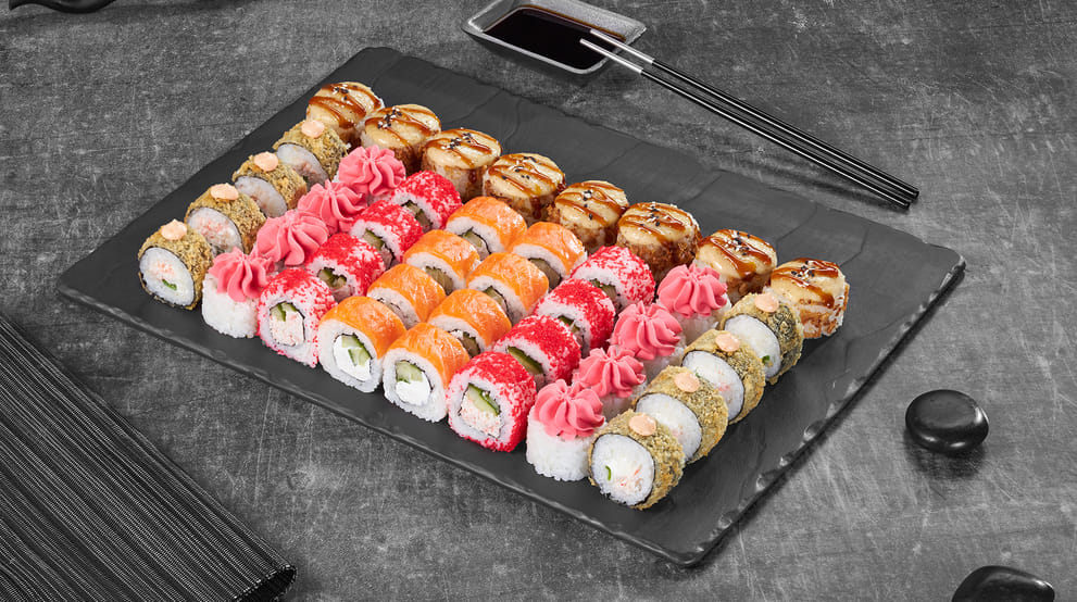 Блюдо Сет Нежные чувства меню Суши Мастер Сет Нежные чувства меню Суши Мастер