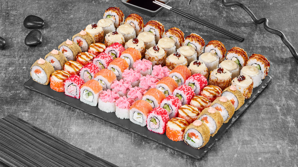 Блюдо Сет Рождественская история меню Суши Мастер Сет Рождественская история меню Суши Мастер