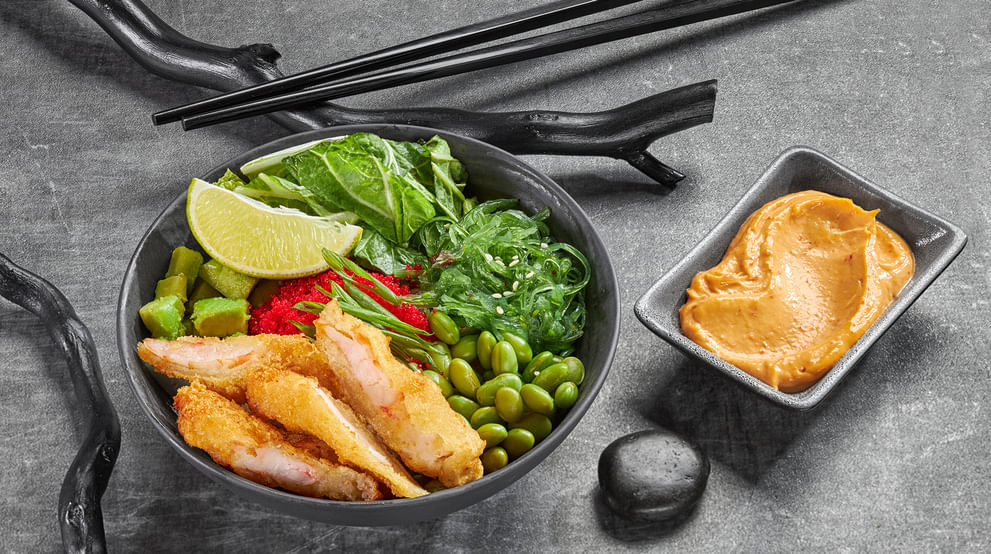 Блюдо Поке с креветкой меню Суши Мастер Поке с креветкой меню Суши Мастер